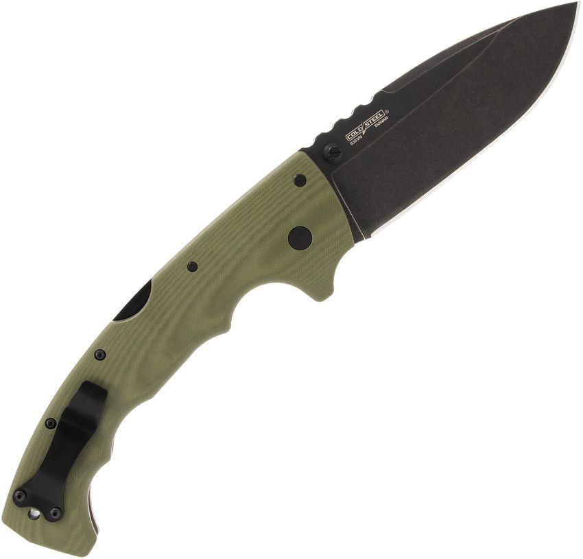 5-Max, S35VN Schwarze Stonewash Klinge, Dunkelgrüner Griff