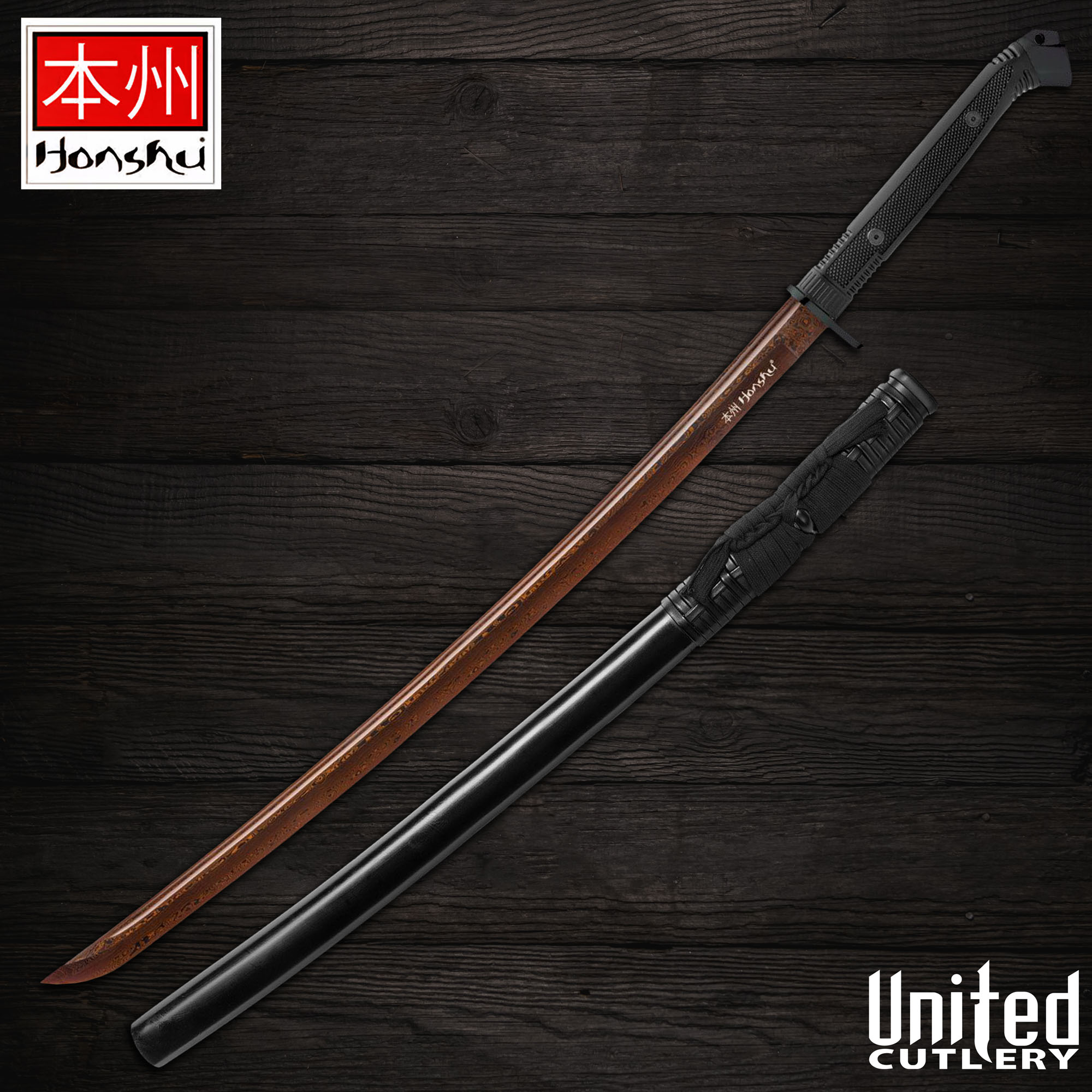 Honshu Boshin Schwarzes Damaszener-Katana