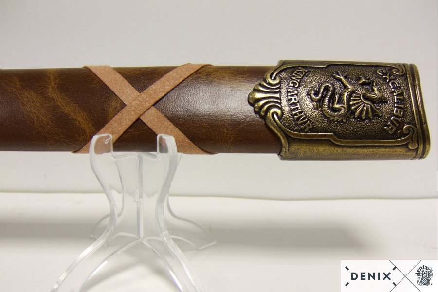 Excalibur-Schwert mit Scheide, antikgraue Klinge