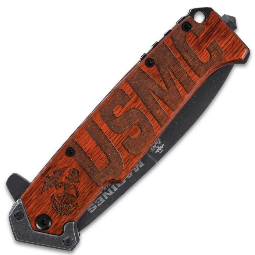 USMC Beachhead Serrated Folding Pocket Knife