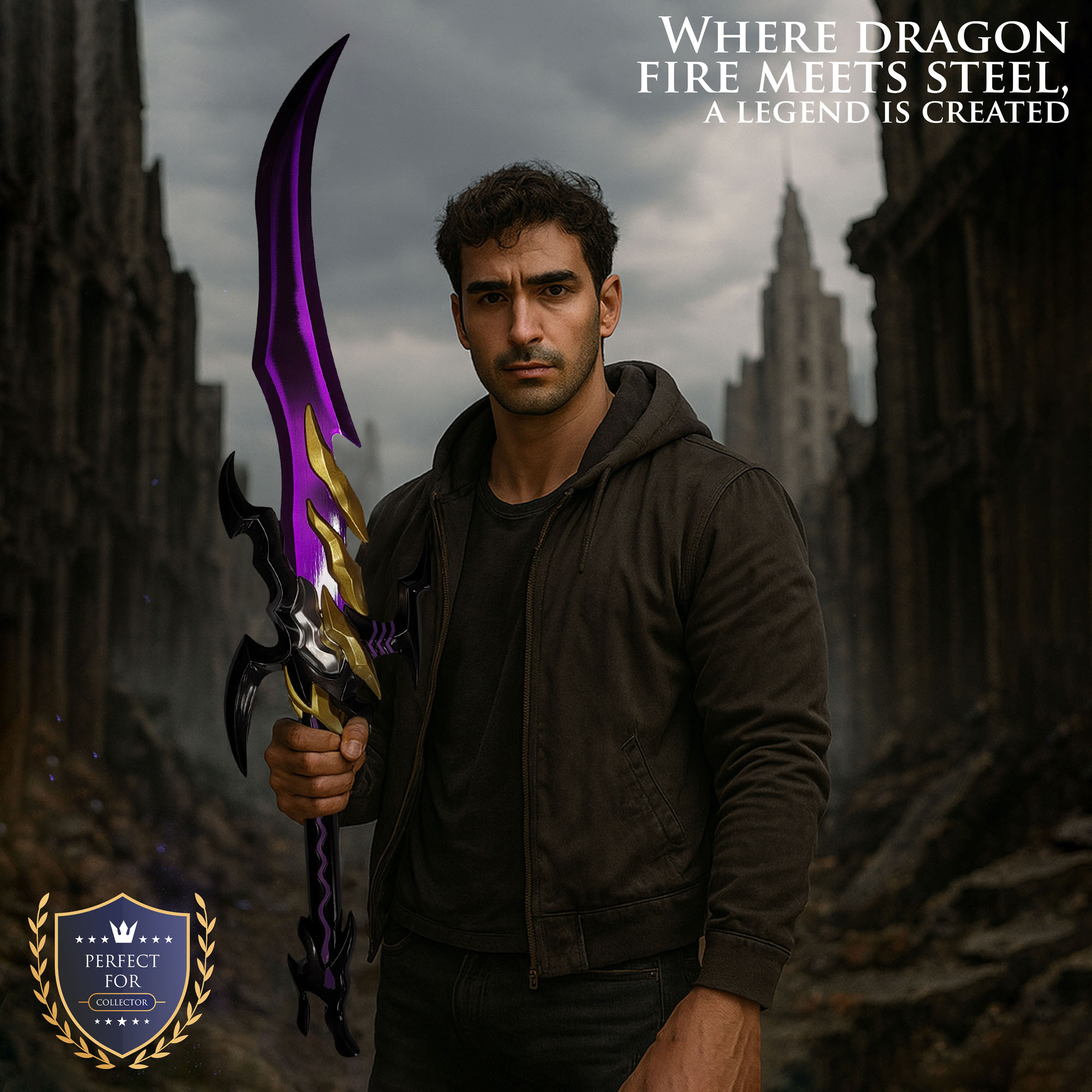 Solo Leveling: Sung Jinwoo's "Antares' Fang" Dagger Replica with Table Stand