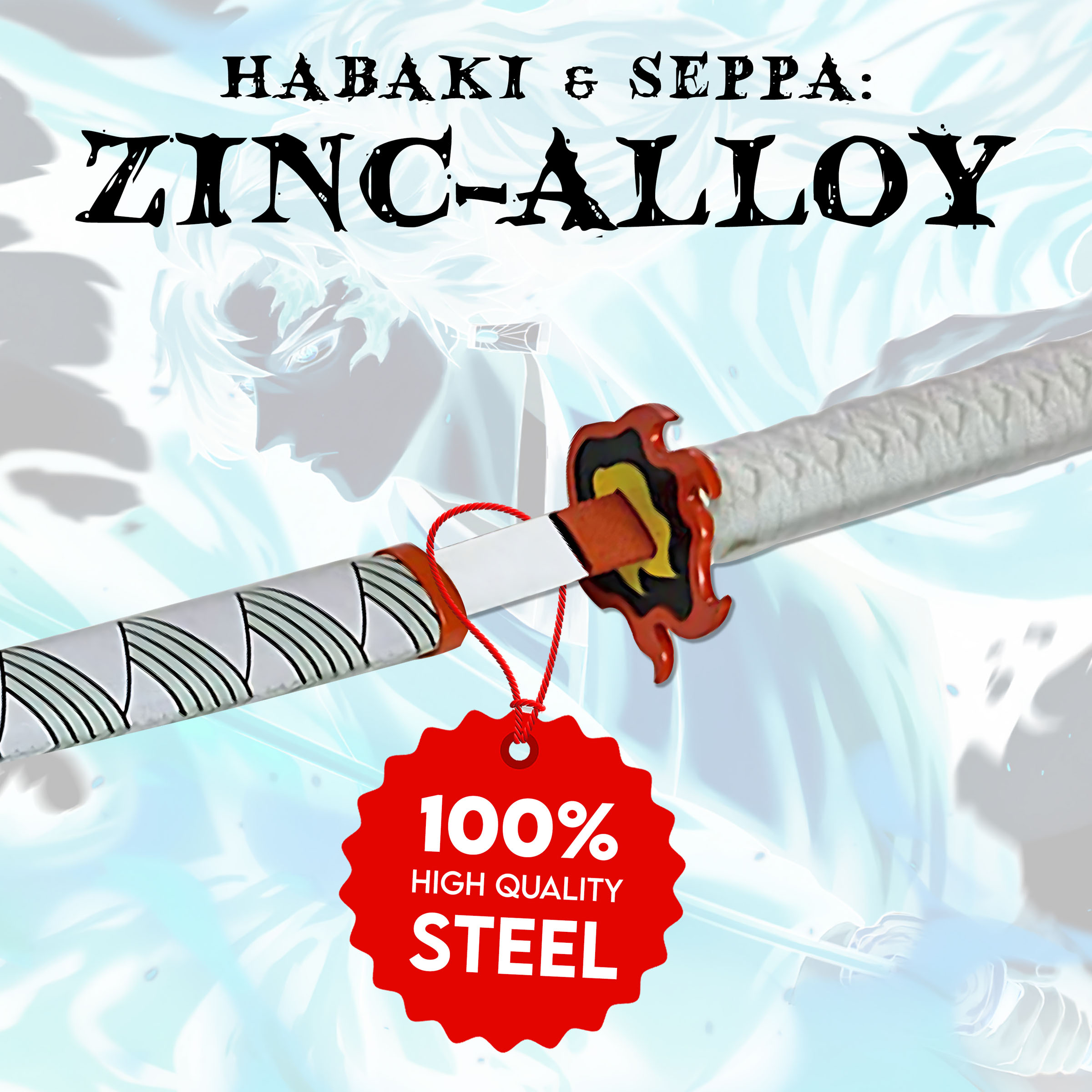 Demon Slayer: Kimetsu no Yaiba - Rengoku Kyoujurou Schwert - handgeschmiedet und gefaltet, Set