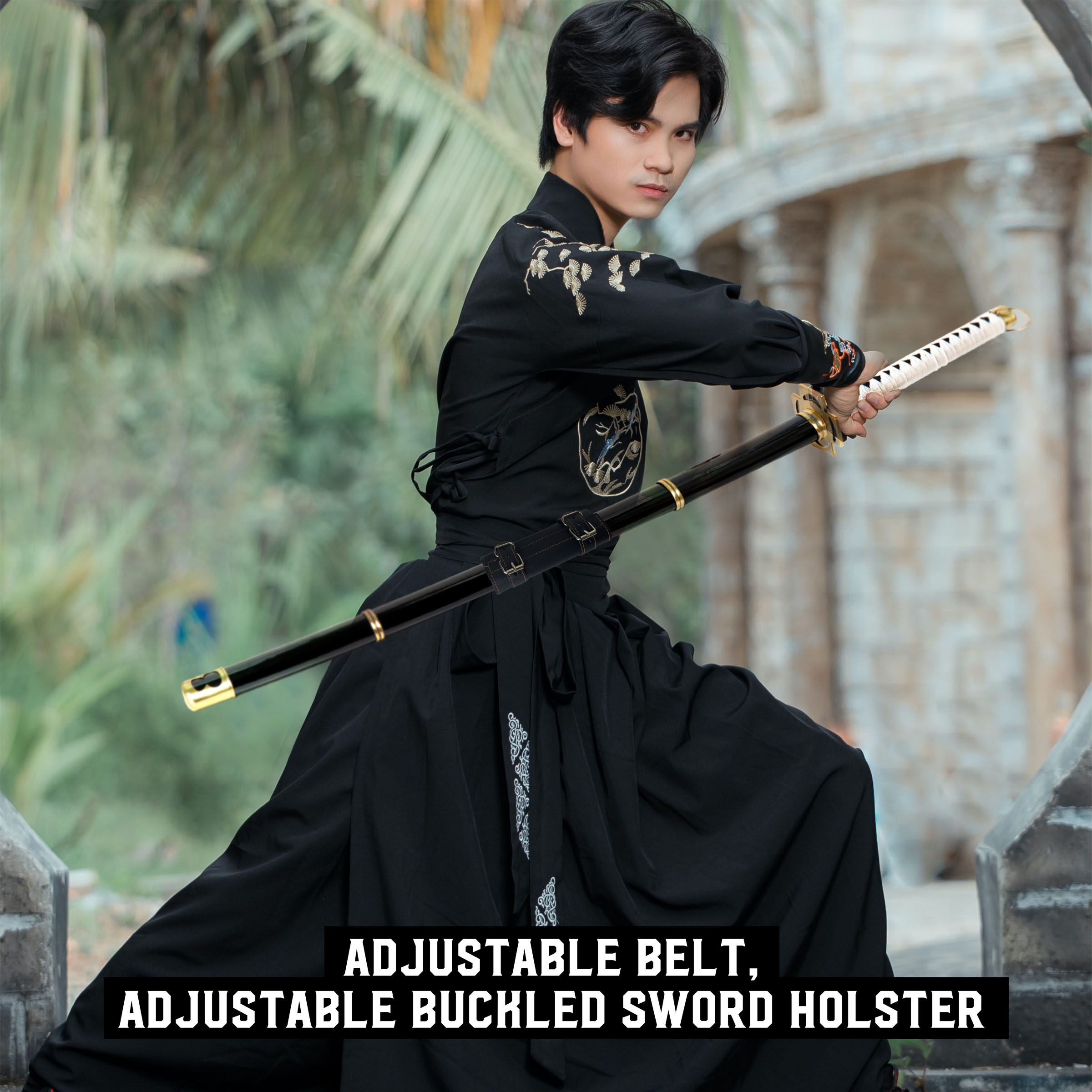 Katana Sword Belt Holder, Black