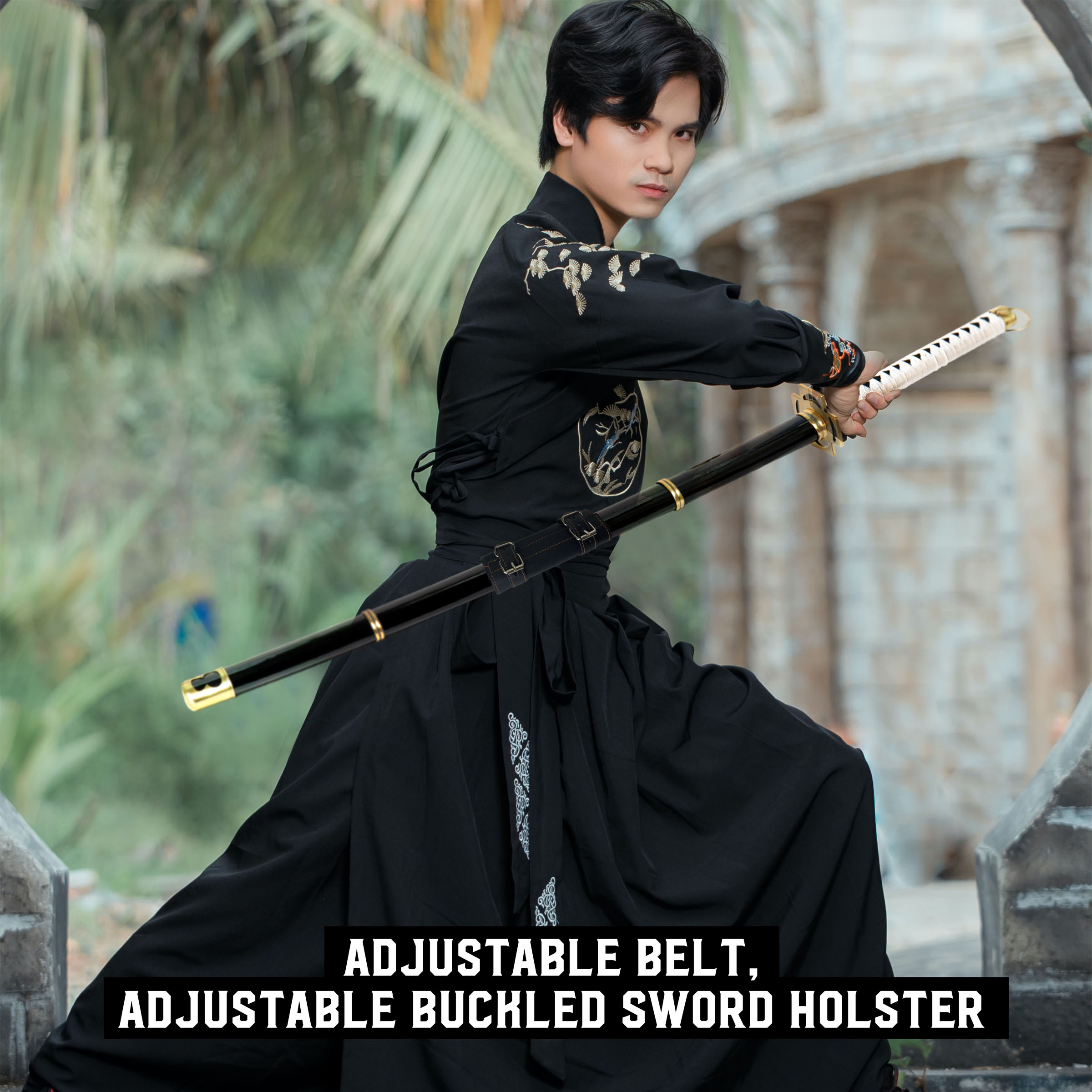 Katana Sword Belt Holder, Black