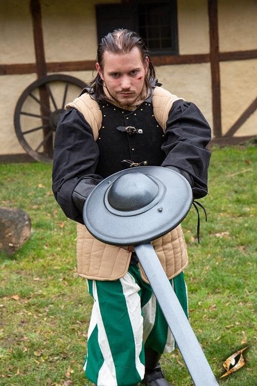 Fencing Buckler, dark metal - LARP