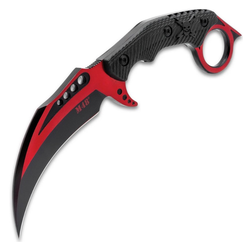M48 Rotes Liberator Falcon Karambit mit Scheide