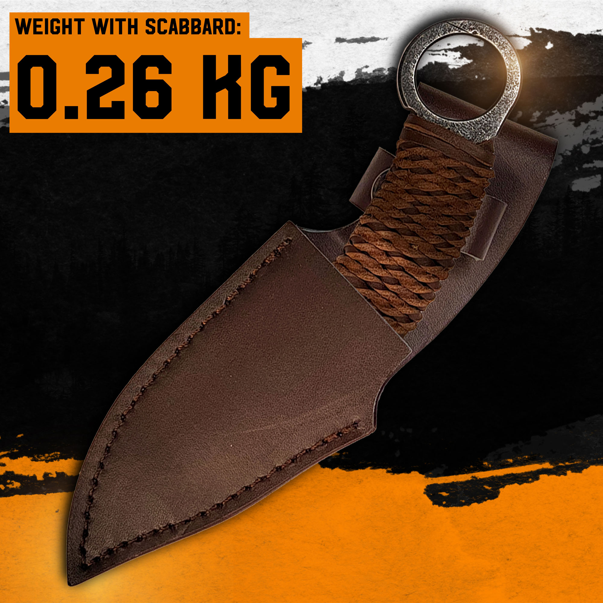 Tracker Jagdmesser mit Lederscheide