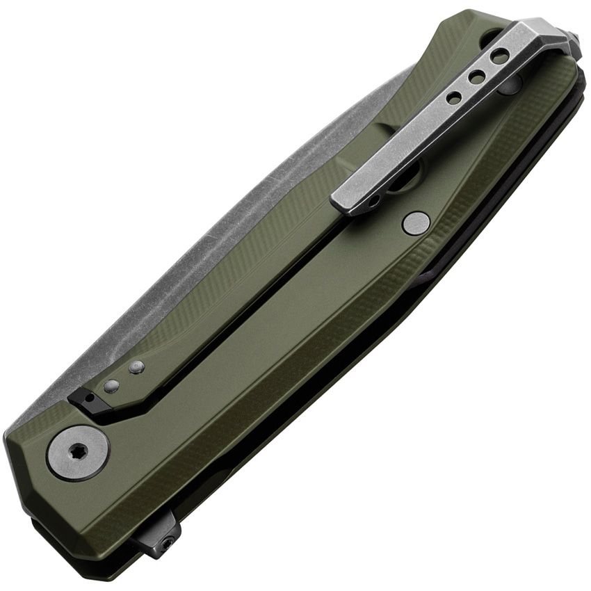 Myto, M390 Black PVD Stonewashed Blade, Brown Aluminum Handle