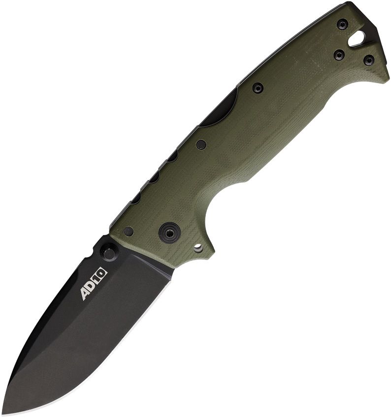 AD-10, Drop Point Blade, OD Green Handle