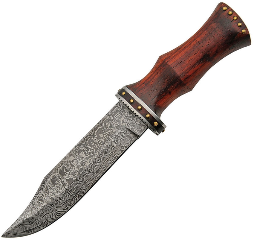 Bowie Damast Knife, Rosewood