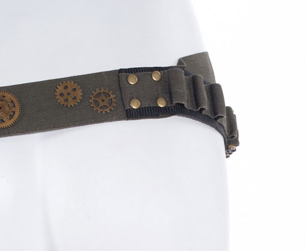 Steampunk Bag with Belt, green
