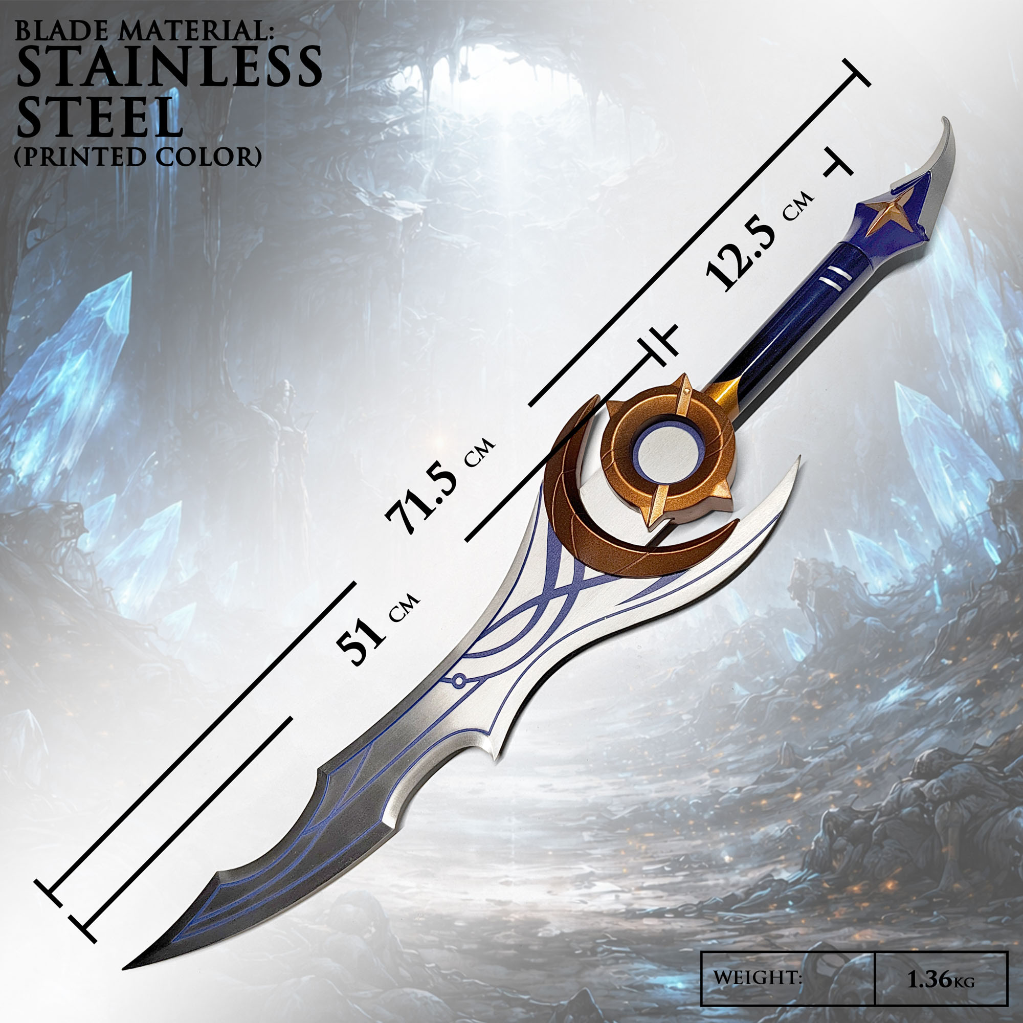 Solo Leveling – Night Blade Moon Shadow – Silver (incl. Stand)