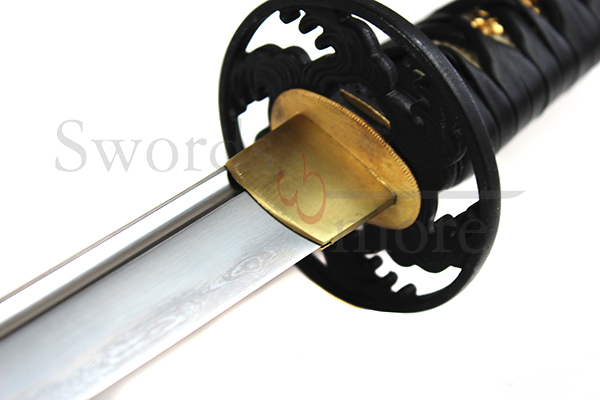 Wave Wakizashi (No Bo-hi) Square Tsuba