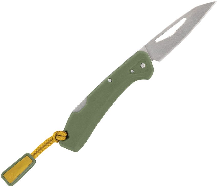 LST Mini, Stonewashed-modifizierte Wharncliffe-Klinge, flechtengrüner GFN-Griff
