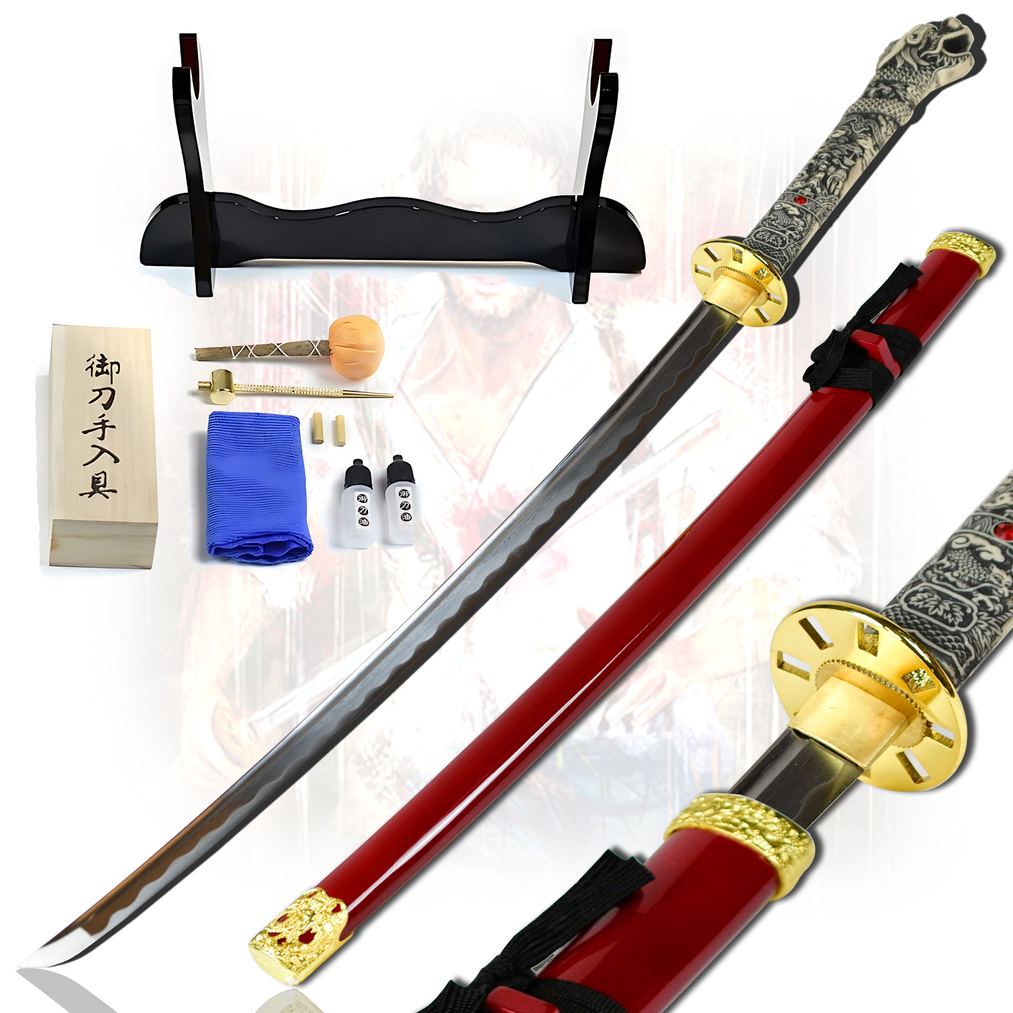 Highlander - Connor MacLeod Katana - handforged & folded, Set