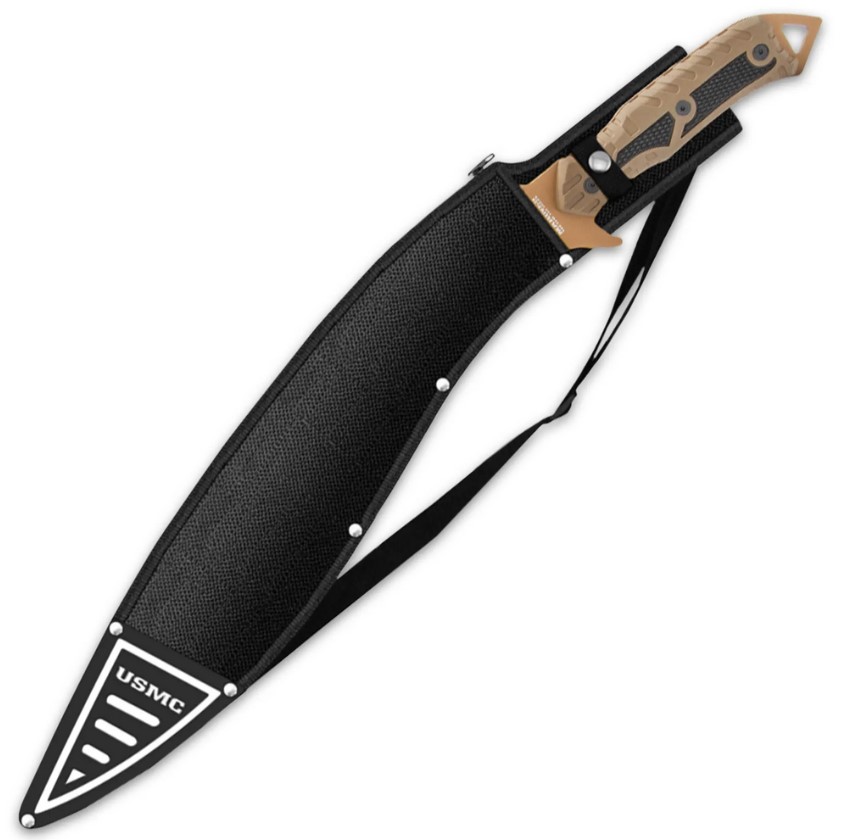 USMC Desert OPS Sawback Machete with Sheath