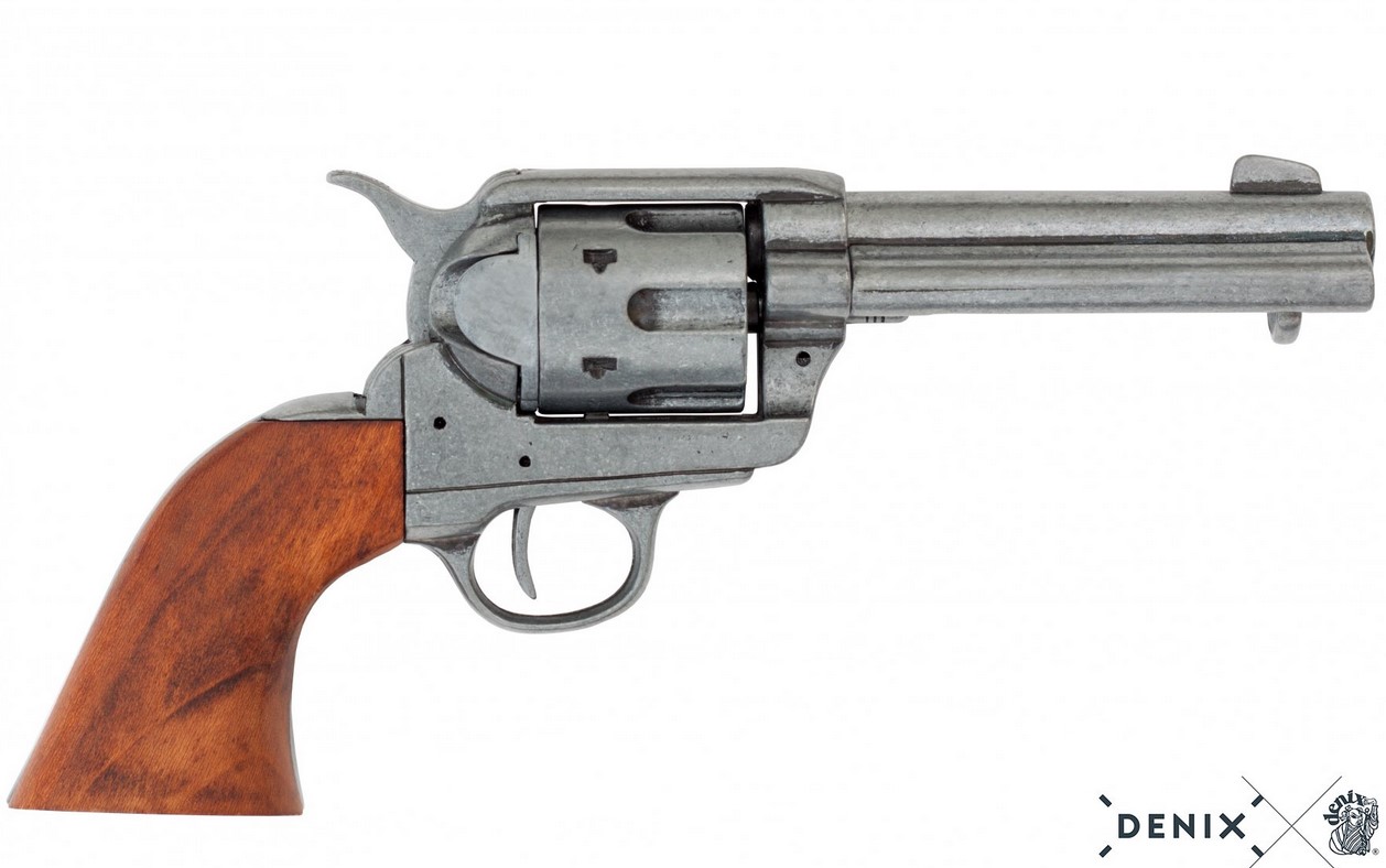 45er Colt Peacemaker grau mit 6 Patronen
