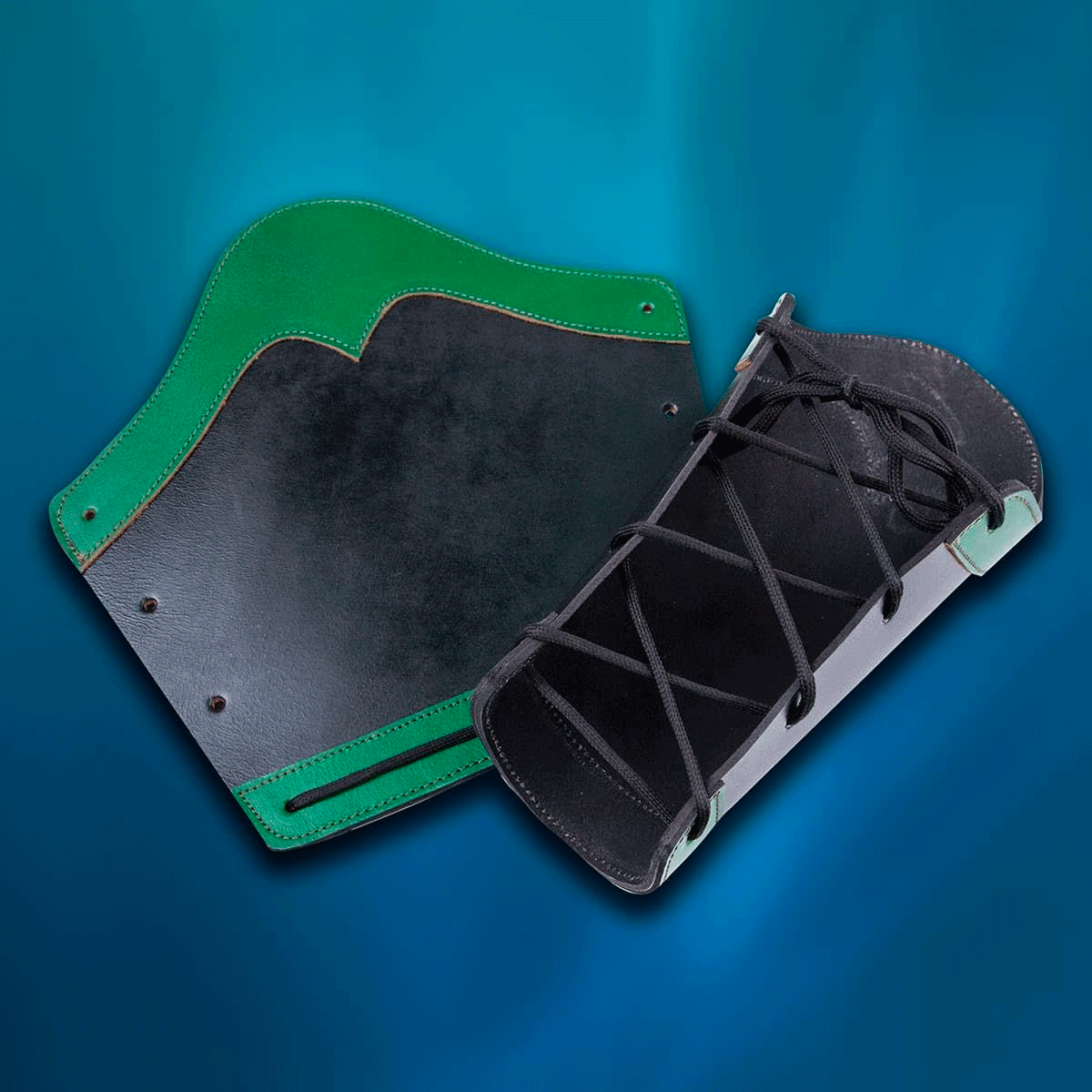 Huntsman Leather Vambraces, Green