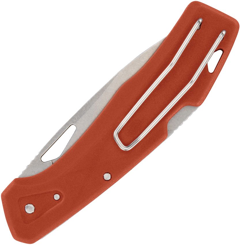 LST, Stonewashed Clip Point Blade, Burnt Orange GFN Handle