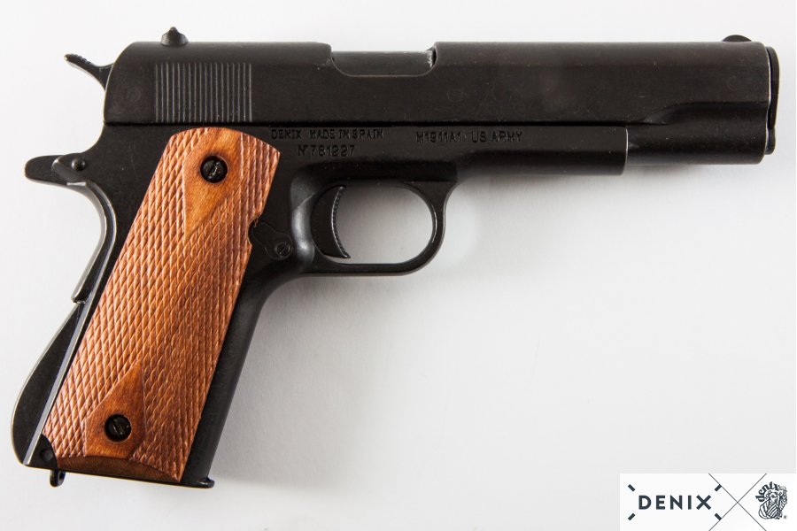 45er S-Colt Government, geriffelt, schwarz, USA 1911