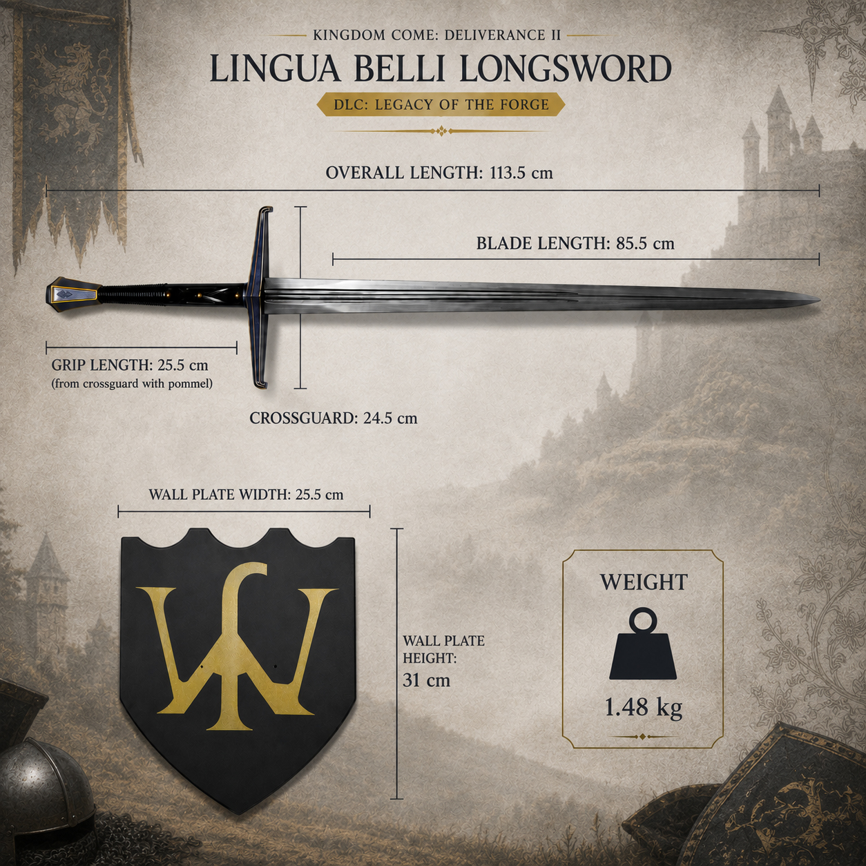 Kingdom Come: Deliverance II – Lingua Belli Longsword (DLC: Legacy of the Forge)
