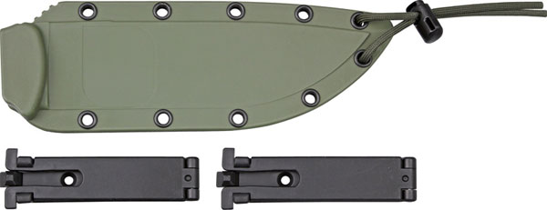 Esee Model 6 Part Serrated, black, with OD green sheath