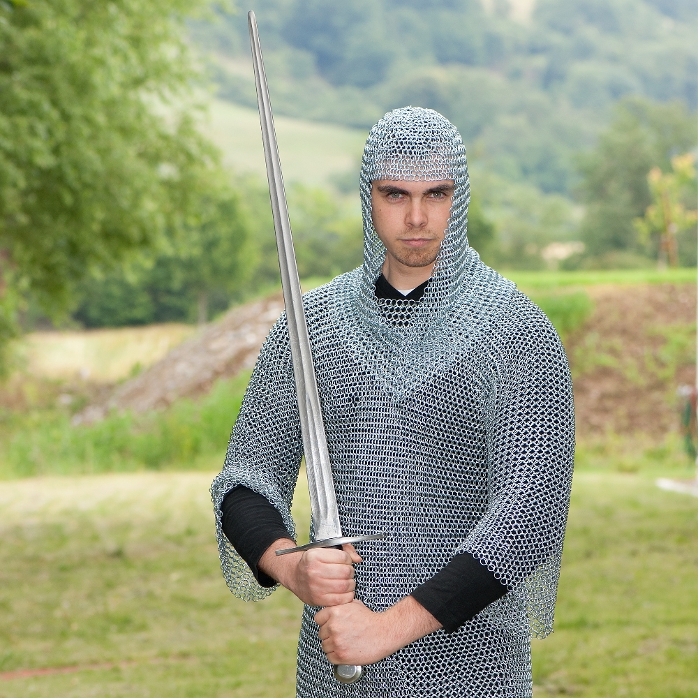 Chain mail with hood, oversize