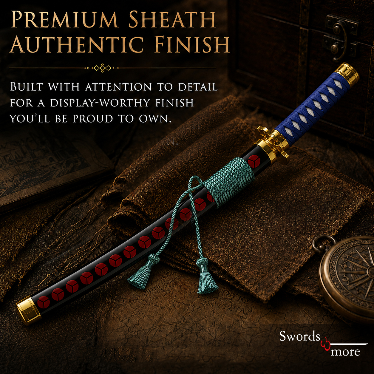 One Piece: Zoro's "Shuusui" Mini-Katana Brieföffner – Geschenk-Set in Holzbox