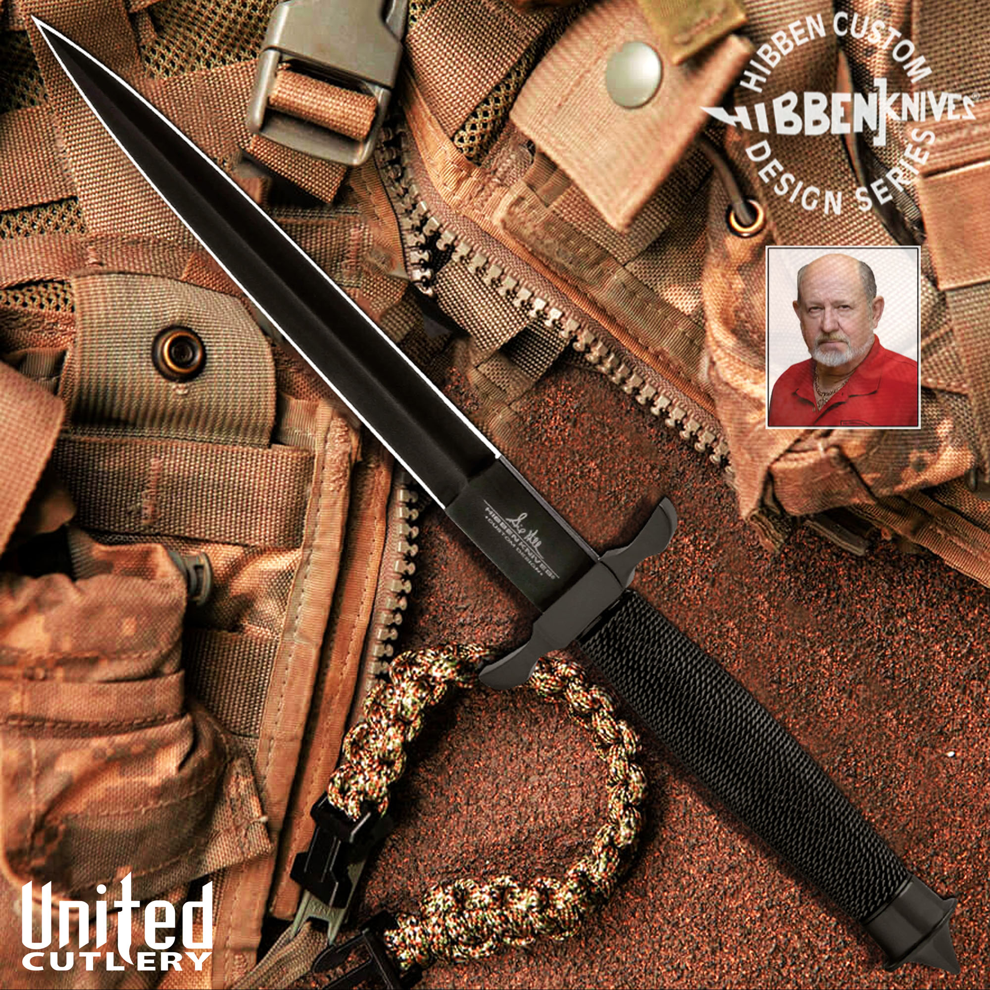 Hibben Black Shadow Dagger And Sheath