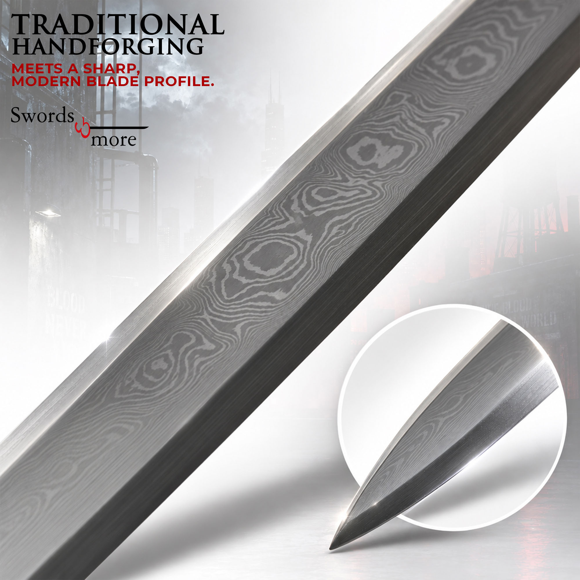 Folded Blade Sword With Scabbard