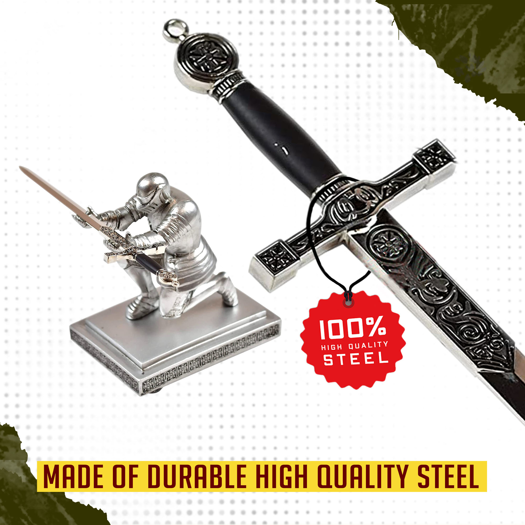 König Arthurs Excalibur Schwert als Brieföffner mit Ritterständer