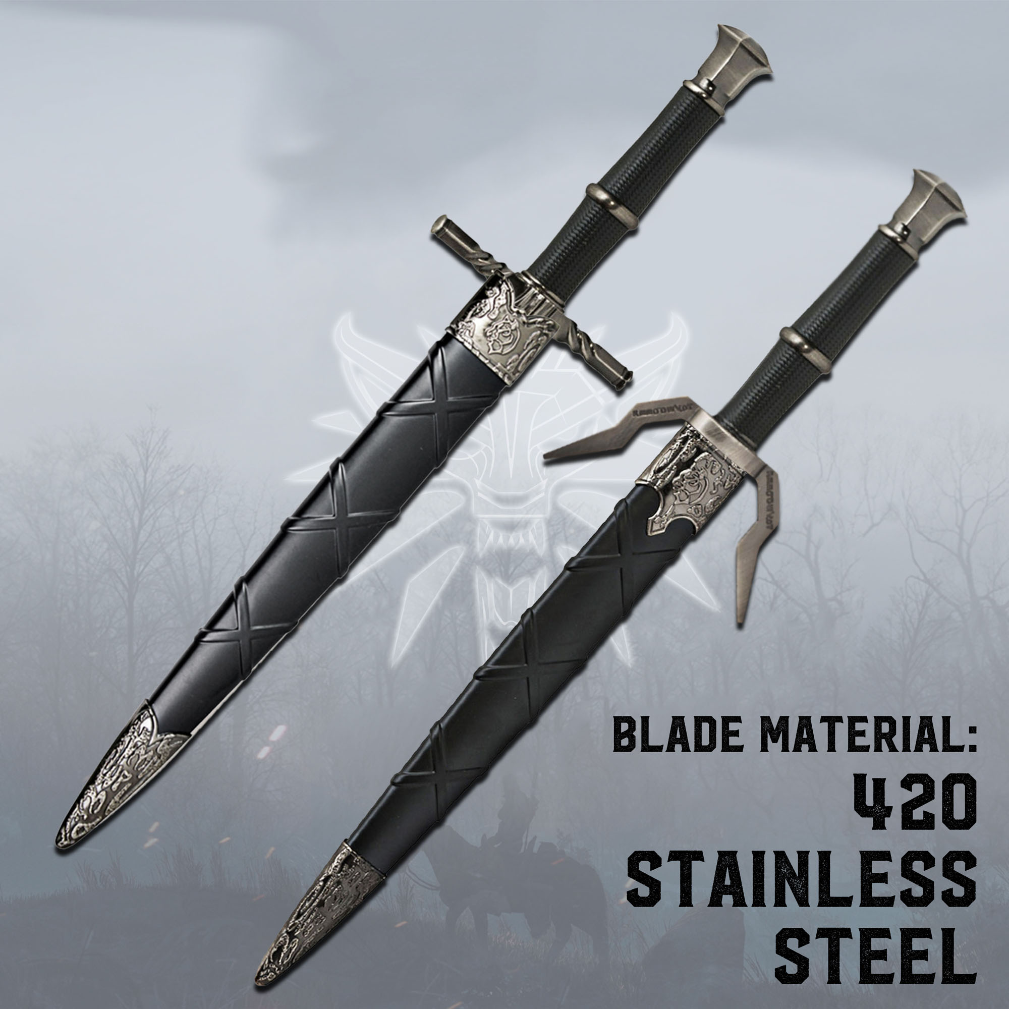 Witcher - Steel + Silver Dagger with Sheath (Bundle of 41612 and 41613)