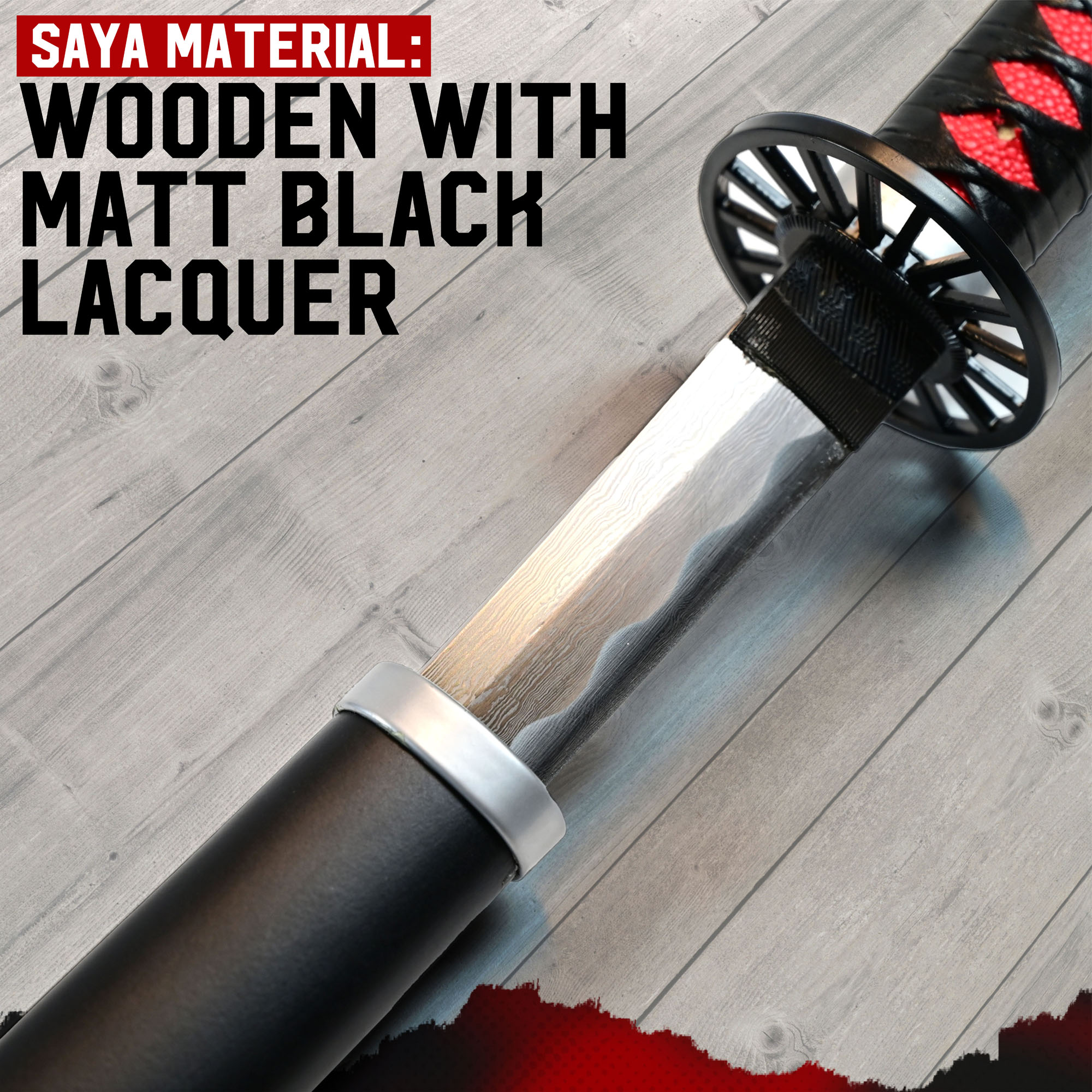 Demon Slayer: Kimetsu no Yaiba Kamado Tanjirou's Schwert, handgeschmiedet & gefaltet, Set