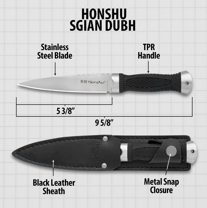 Honshu Sgian Knife and Sheath