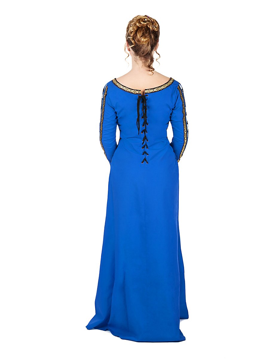 Mittelalterliches Schnürkleid blau, Größe XL
