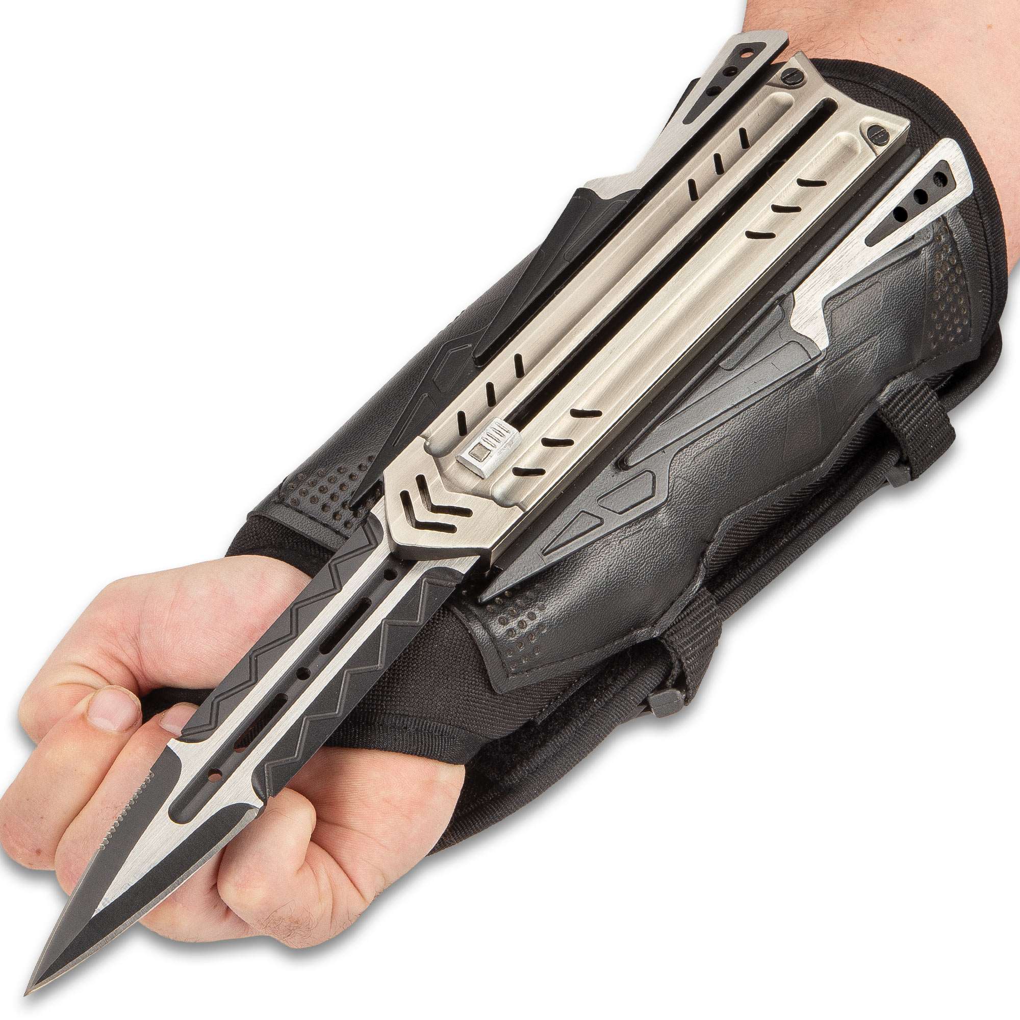 The Enforcer - Taktischer Handschuh mit versteckter Klinge und Wurfmessern The Enforcer - Taktischer Handschuh mit versteckter Klinge und Wurfmessern