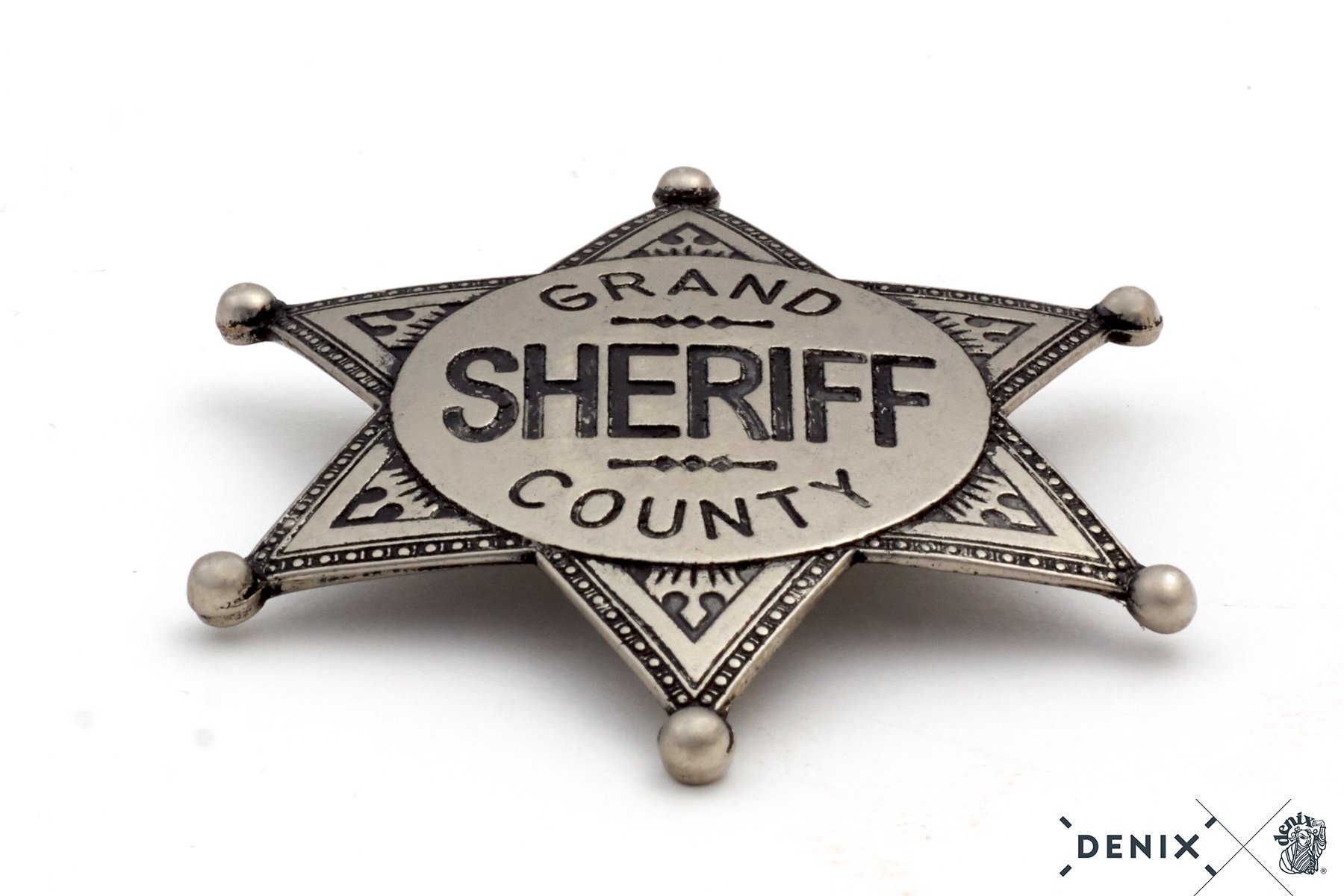 10 Sheriffsterne "Grand County" nickelfarben