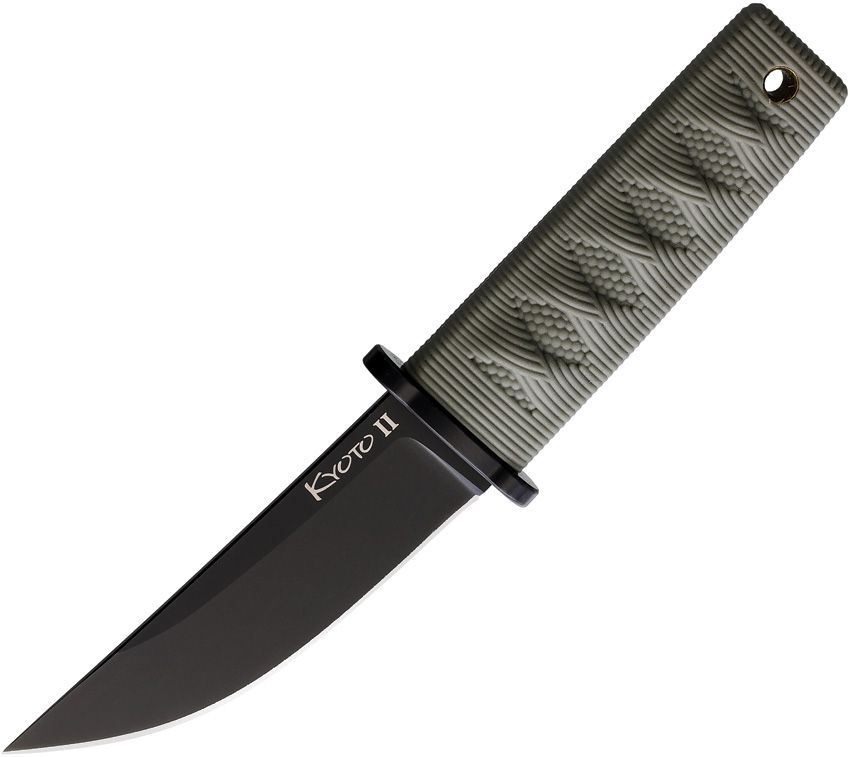 Kyoto II Stiefelmesser, schwarze drop point Klinge, OD Grüner Griff