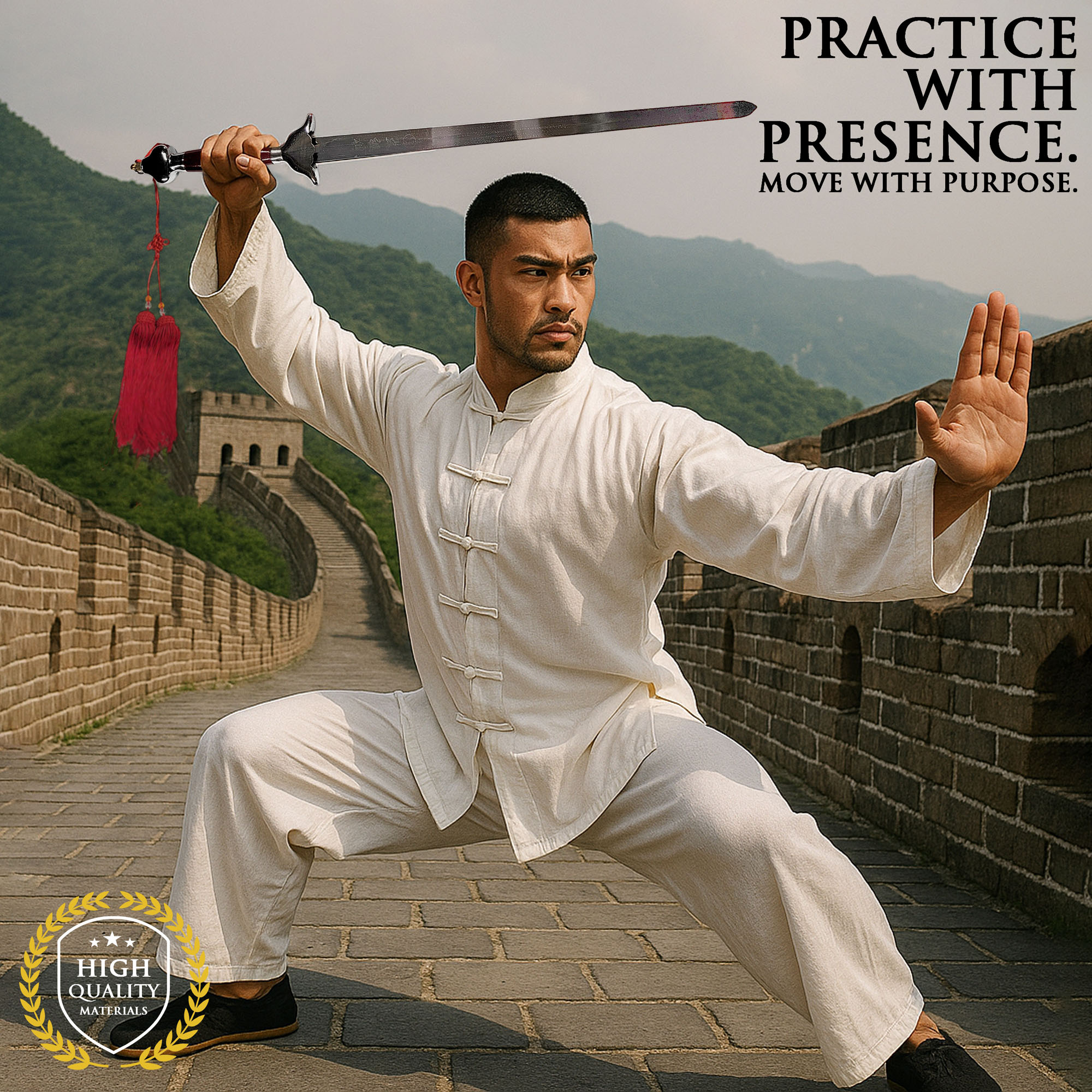 Tai Chi sword with flexible blade – 56 cm blade length including bag