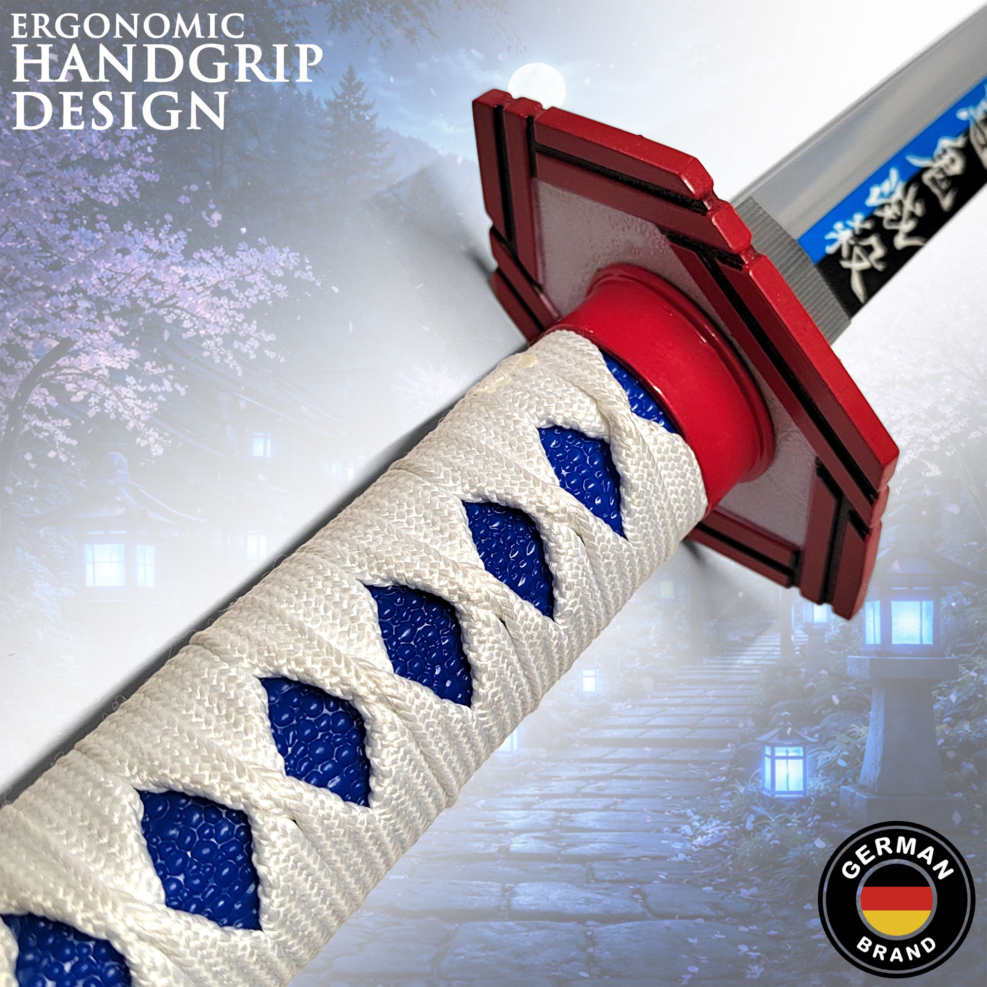 Demon Slayer – Giyuu Tomioka’s Nichirin Katana with Scabbard (Steel Blade with LED-Illuminated Edge)