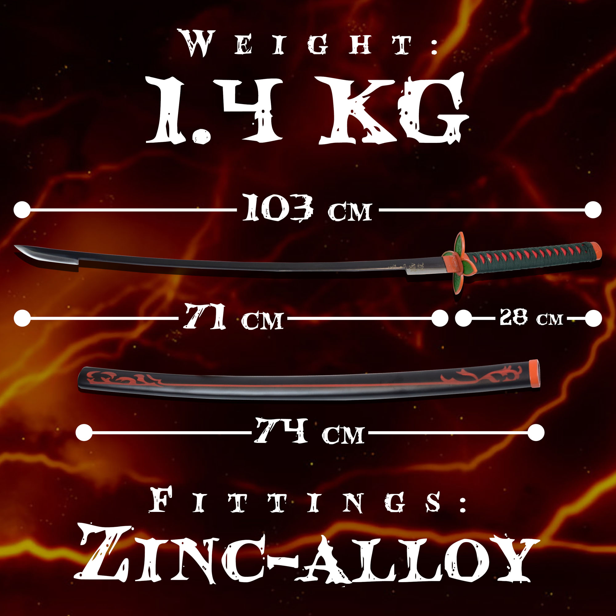 Demon Slayer: Kimetsu no Yaiba - Kochou Shinobu Schwert, handgeschmiedet - Original Edition