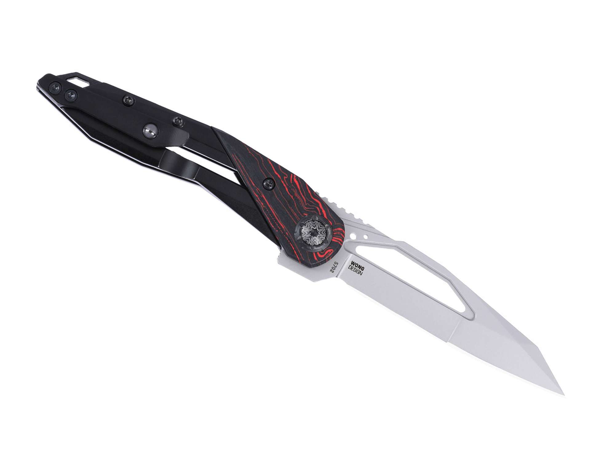 Nucleus 12C27 Steel & G10 Red & Black