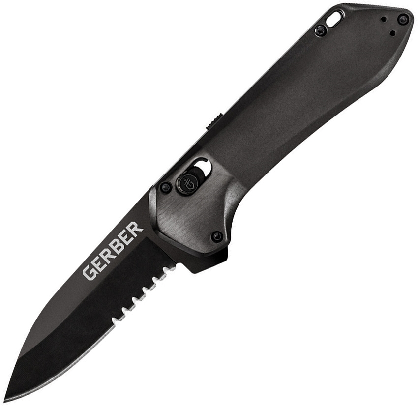 Highbrow Pivot ,Black, partially serrated edge