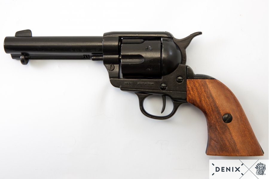 45er Colt Peacemaker black with wooden handle