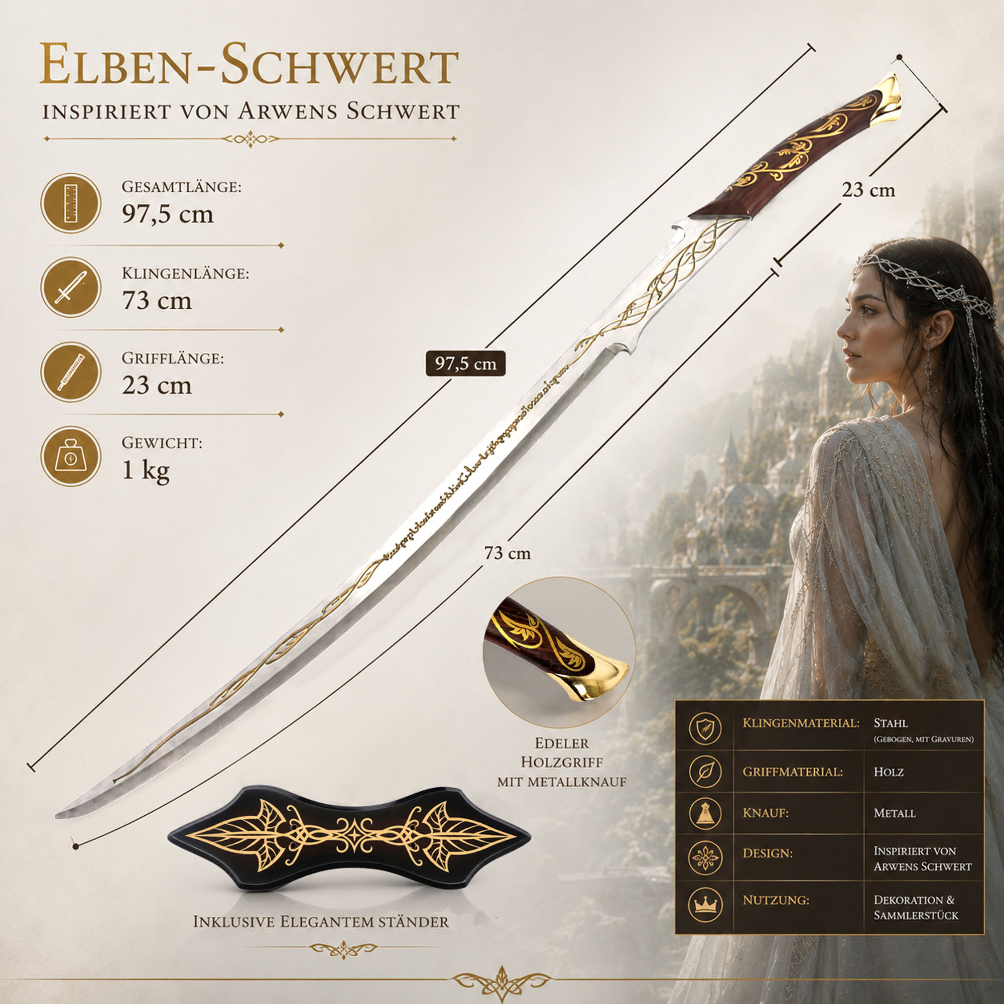 Elben-Schwert – inspiriert von Arwens Schwert