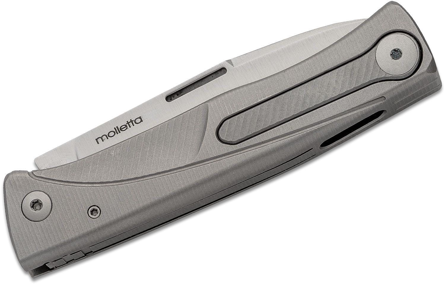 Thrill, M390 Satin Blade, Gray Titanium Handle