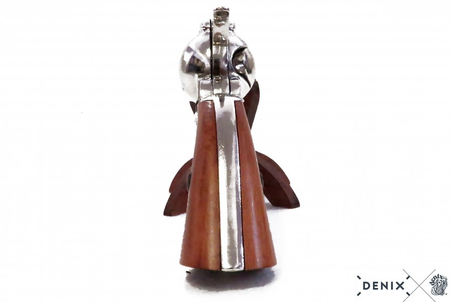 45er Colt Peacemaker vernickelt mit Holzgriff 45er Colt Peacemaker vernickelt mit Holzgriff