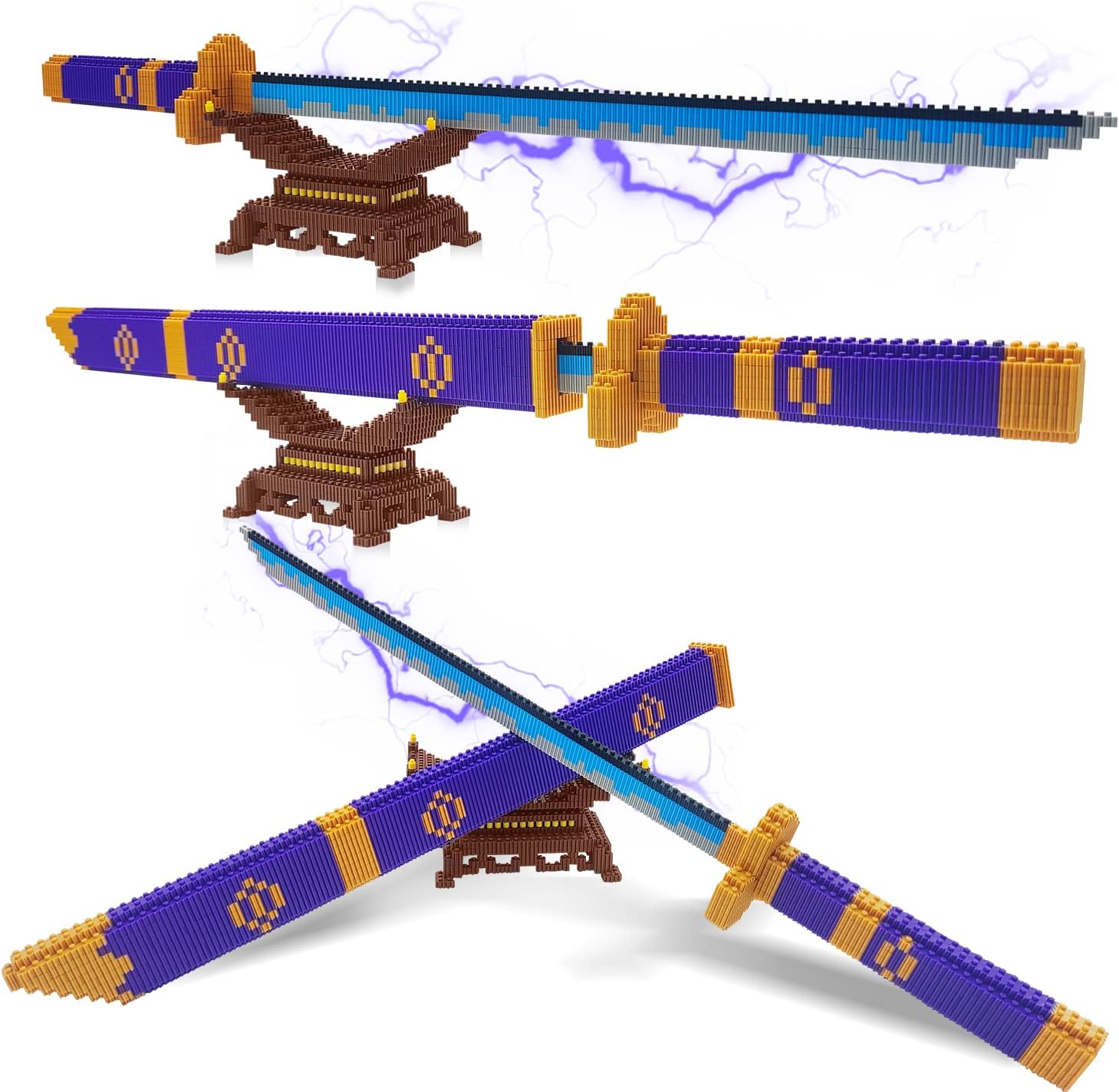 One Piece - Oden's Enma Sword with Scabbard and Stand, Purple, Brick Stone Version