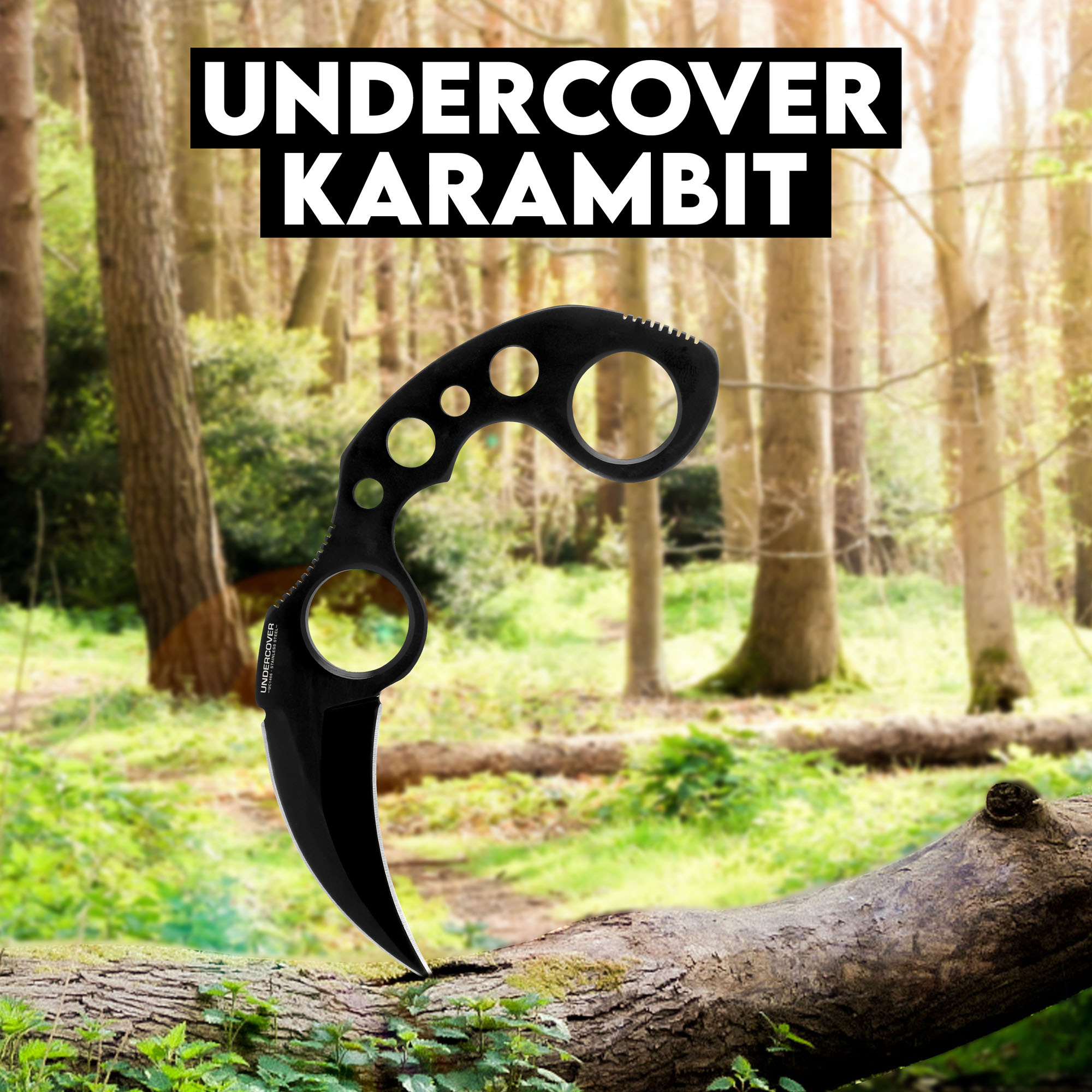 Undercover Karambit, Schwarz mit Scheide