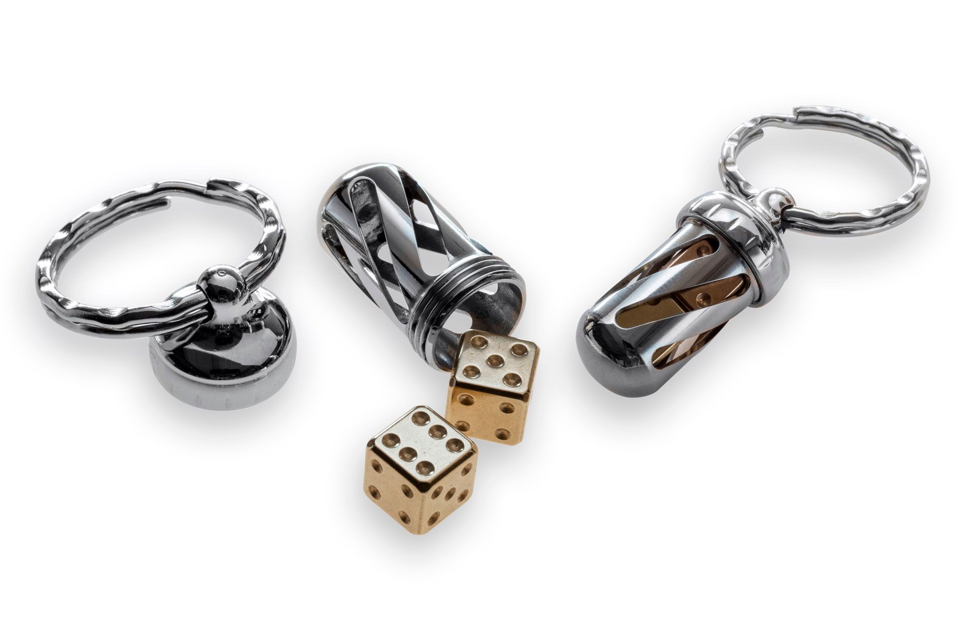 Brass AcornDice Keychain Pendant